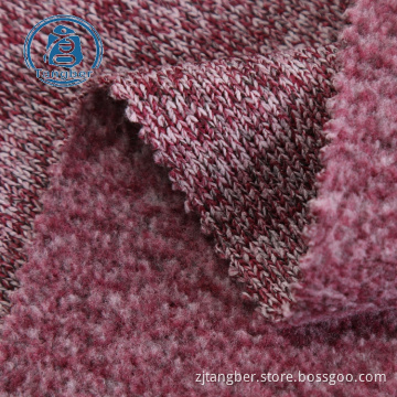 warm fleece 100% polyester sweater knit fabric